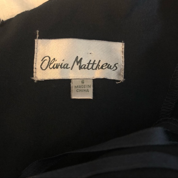 OLIVIA MATTHEWS Charcoal Gray Ruffle Dress Sz 6 - Picture 6 of 8